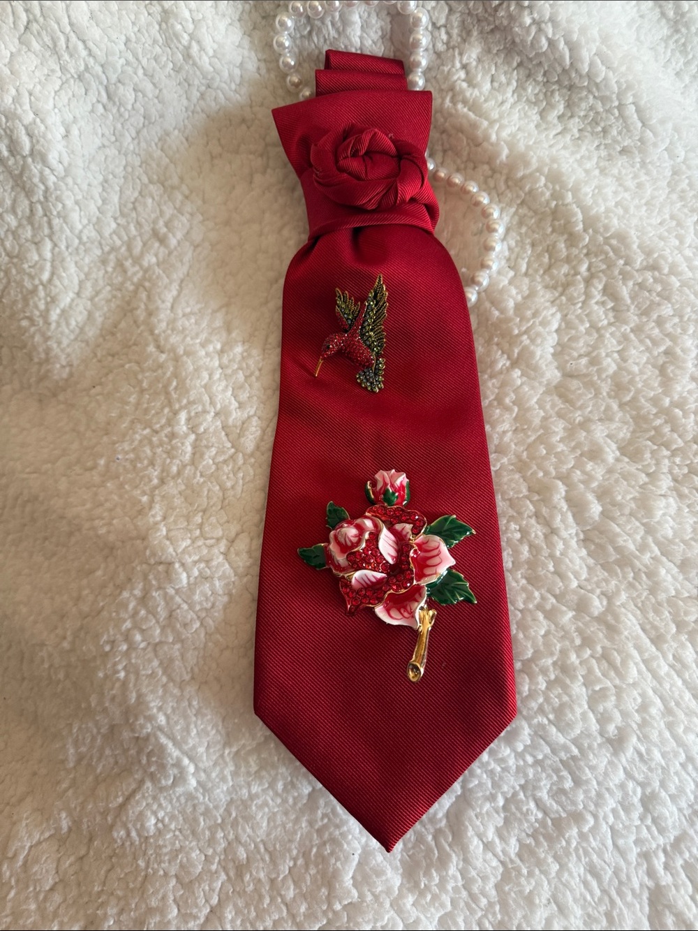 Red Floral Statement Necklace - Women Jewelry Necklaces